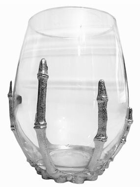 Twine Living Wine Glass 12oz Skeletal Hand Stemless